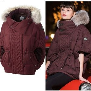Sorel Aylwin Down Cape Coat NWOT